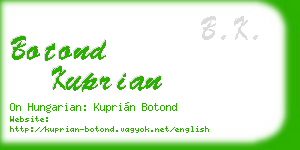 botond kuprian business card